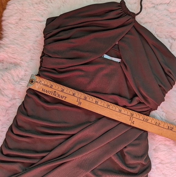 Zara cut-out draped mini dress green xs - Picture 12 of 16